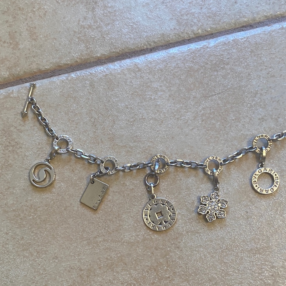Bulgari Silver Charm Bracelet